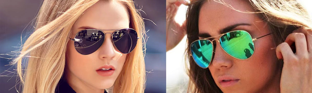 Classic Polarized Aviator Metal Frame Sunglasses with UV400 protection lenses