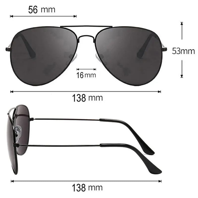 Classic Polarized Aviator Metal Frame Sunglasses with UV400 protection lenses
