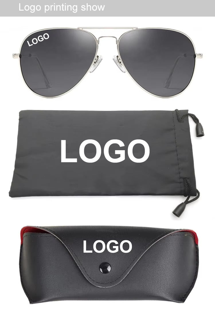 Classic Polarized Aviator Metal Frame Sunglasses with UV400 protection lenses