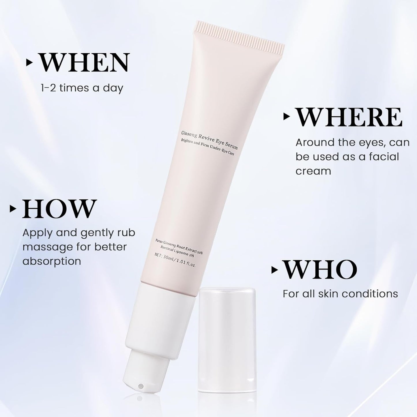 Beauty of Joseon Revive Eye Serum with Ginseng + Retinal - Correction for Puffy Eye Bags, Fine Lines ,Dark Circles & Wrinkles