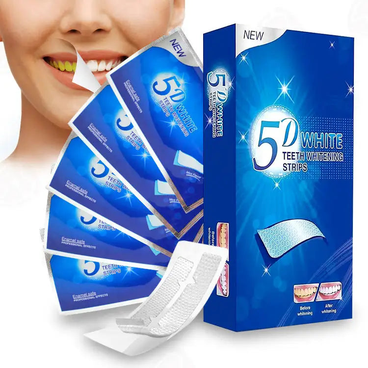 5D White Teeth Whitening Strip Kit, Professional Effects,  28 Strips (14 Count Treatment Pack)