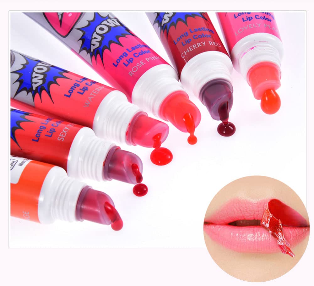 3 Colors Peel Off Lip Stain Lip Tint Set - Magic Color Peel Off Mask Tint Long Lasting Waterproof