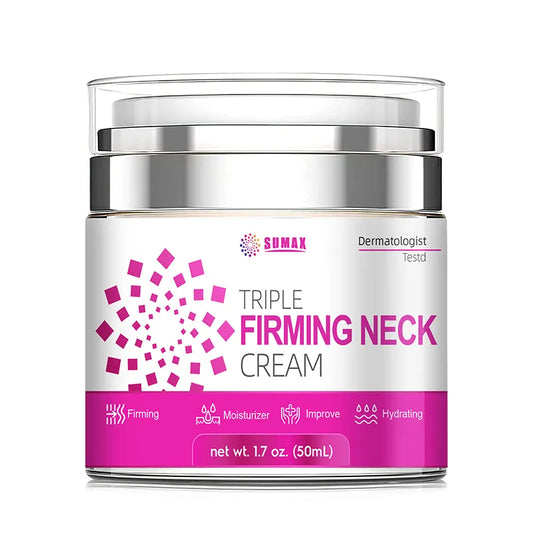 Tripple Neck Firming Cream - Natural Anti-Aging Facial Moisturizer with Retinol Collagen & Hyaluronic Acid - Day & Night Anti-Wrinkle Cream - Firming, Hydrating Face Cream