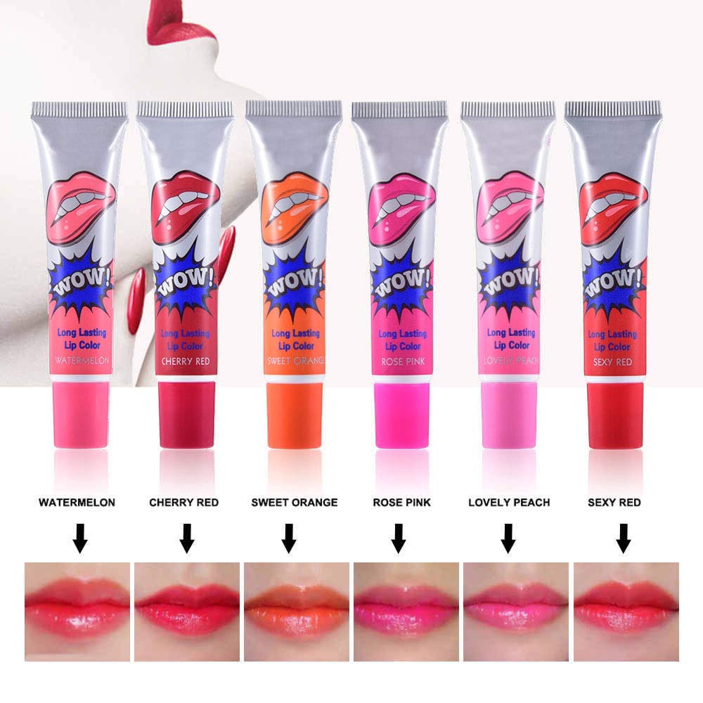 3 Colors Peel Off Lip Stain Lip Tint Set - Magic Color Peel Off Mask Tint Long Lasting Waterproof