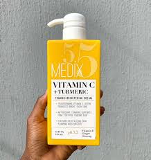 Medix 5.5 Vitamin C + Turmeric Body Treatment Cream (444ml)| Anti Aging Skin Care,Firming & Brightening, Diminishes The Look Of Uneven Skin Tone, Age Spots & Sun Damaged Dry