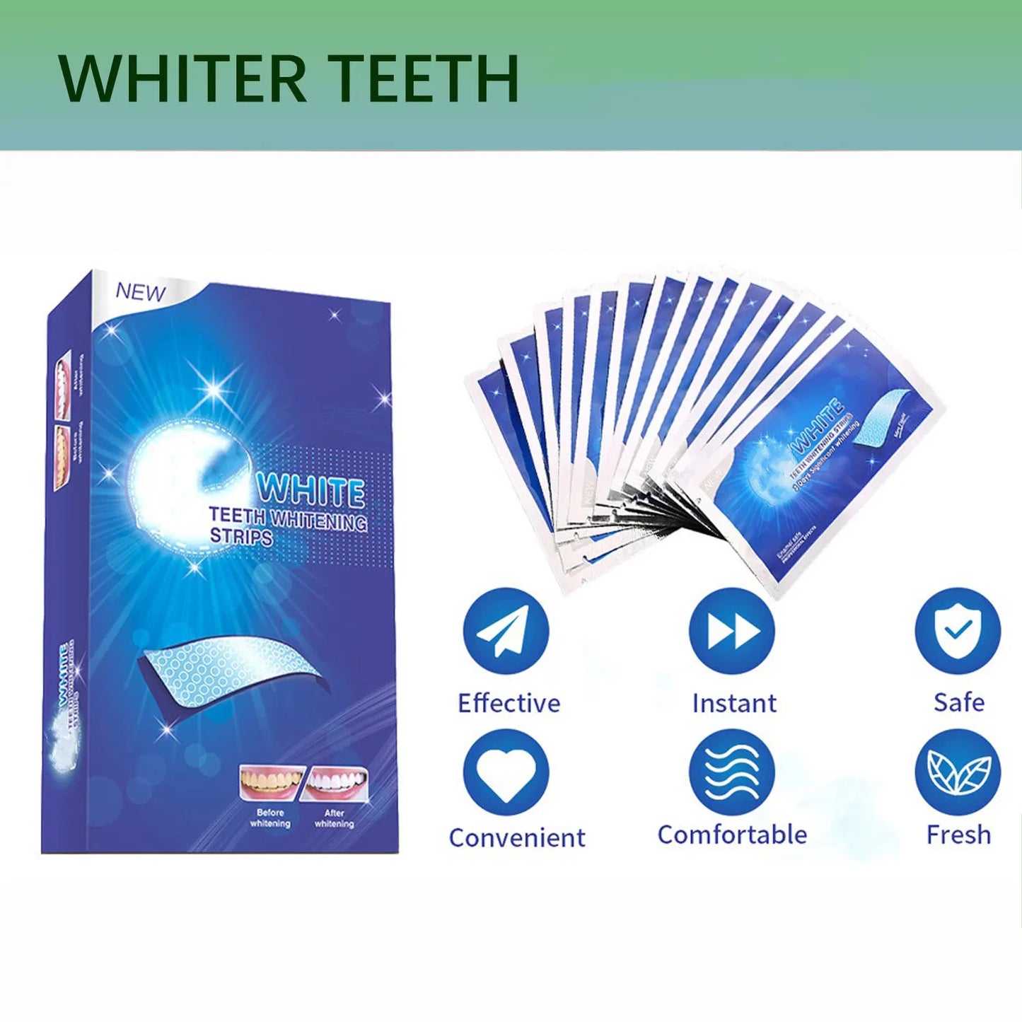 5D White Teeth Whitening Strip Kit, Professional Effects,  28 Strips (14 Count Treatment Pack)