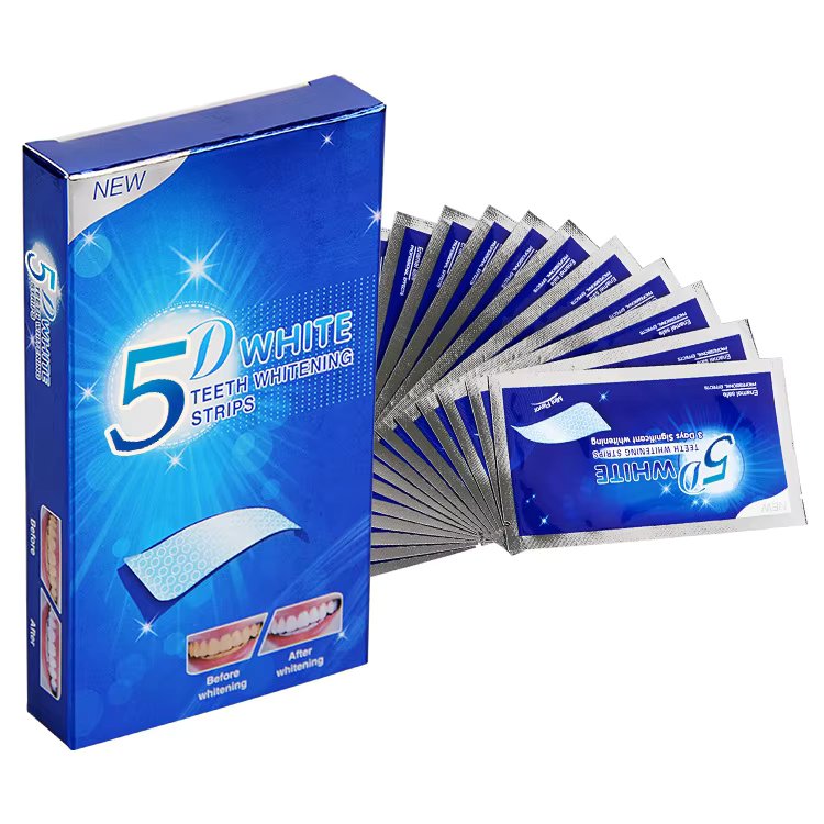 5D White Teeth Whitening Strip Kit, Professional Effects,  28 Strips (14 Count Treatment Pack)