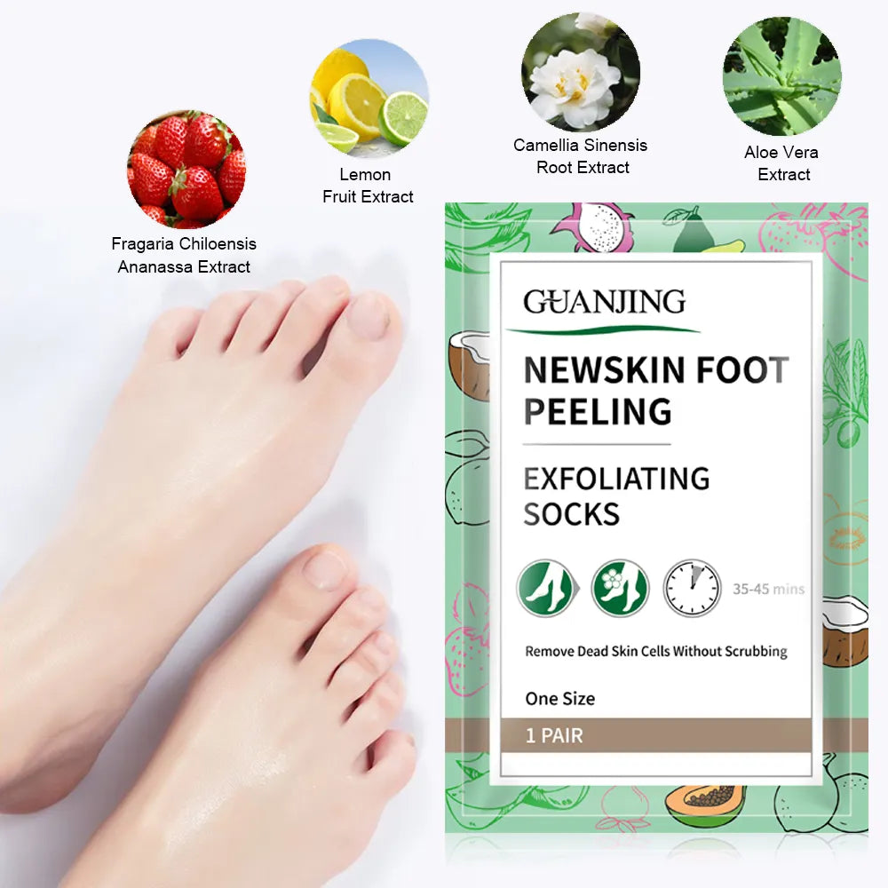 GuanJing Exfoliating Foot Mask | Foot Skin Care Socks- Exfoliator Peel Off Calluses Dead Skin Callus Remover for a Baby Soft Smooth Touch Feet-For Men & Women