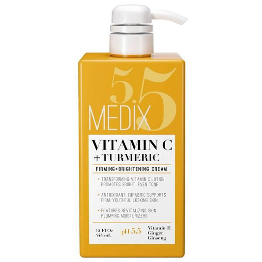 Medix 5.5 Vitamin C + Turmeric Body Treatment Cream (444ml)| Anti Aging Skin Care,Firming & Brightening, Diminishes The Look Of Uneven Skin Tone, Age Spots & Sun Damaged Dry