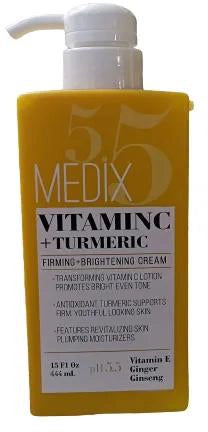 Medix 5.5 Vitamin C + Turmeric Body Treatment Cream (444ml)| Anti Aging Skin Care,Firming & Brightening, Diminishes The Look Of Uneven Skin Tone, Age Spots & Sun Damaged Dry